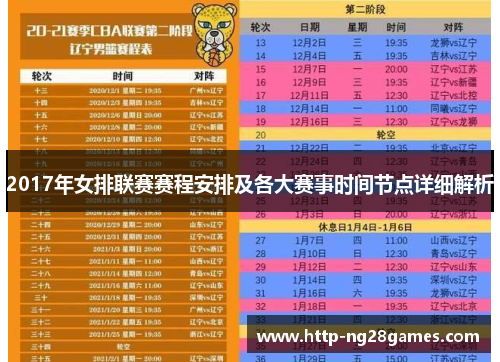 2017年女排联赛赛程安排及各大赛事时间节点详细解析